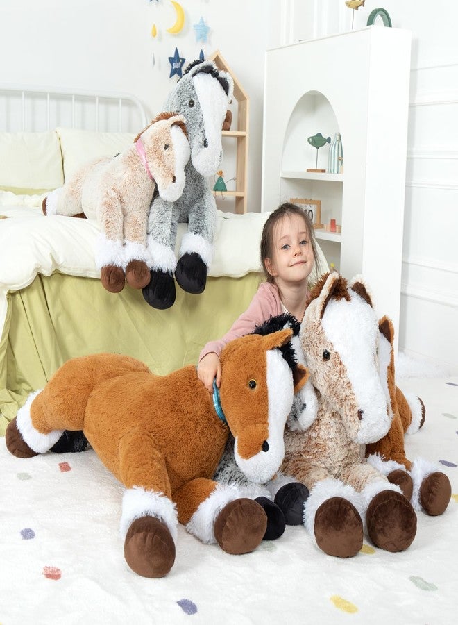MaoGoLan Large Horse Stuffed Animal for Boy, Big Horse Plush Toy for Girl, Ridable Stuffy Pony for Kids, Coffee Stuffed Pony Plush Pillow for Baby Shower or Birthday Party Favor Gifts, 47 inches - Image 3