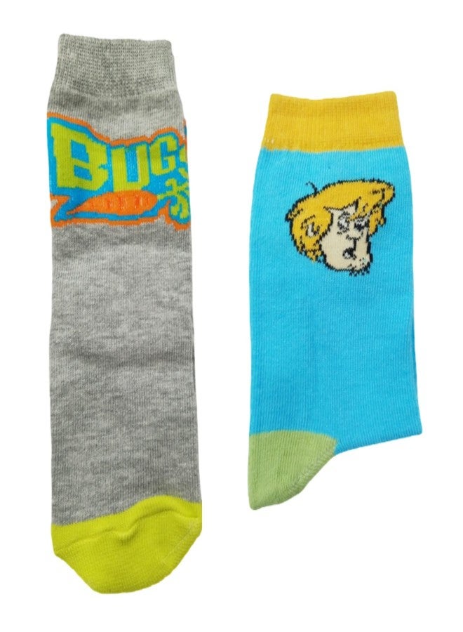 CAMEY Multicolor Soft Cotton Printed Socks For Kids 2-4|3-5|4-8 Years Pack of 2 (2-4 Y) - Image 1