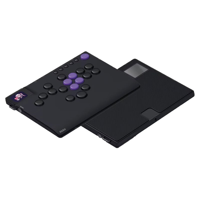 أكو ذراع تحكم Akko Funbox Arcade Controller, 17 Buttons, LCD Display, Low-Profile Magnetic Switches, Hot-Swap, RT 0.005mm, 8K, for PC - Image 1