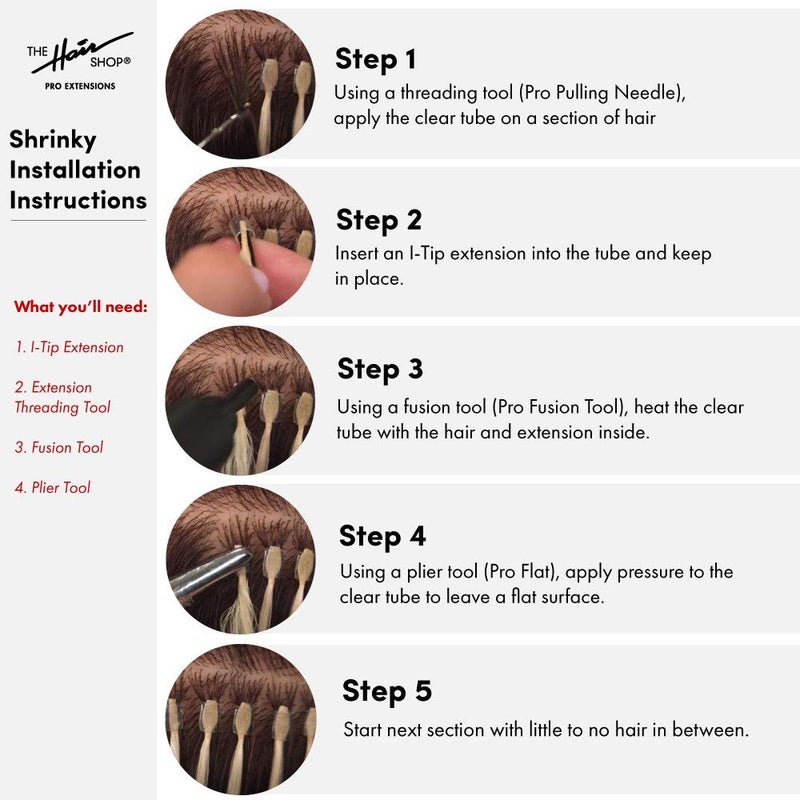 The Hair Shop Hair Extensions Shrinky Clear Tubes by The Hair Shop - Keratin Glue Lined Plastic for I-Tip | Strong Clear Tube Bond for 100% Remy Human Hair Extensions (4mm Diameter) [250 PCS] - Image 1