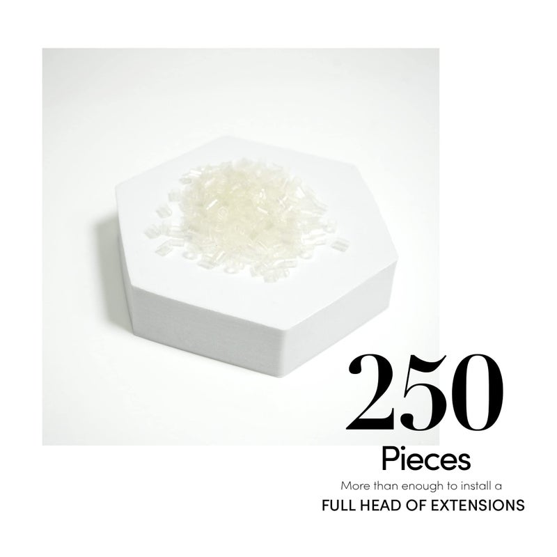 The Hair Shop Hair Extensions Shrinky Clear Tubes by The Hair Shop - Keratin Glue Lined Plastic for I-Tip | Strong Clear Tube Bond for 100% Remy Human Hair Extensions (4mm Diameter) [250 PCS] - Image 2