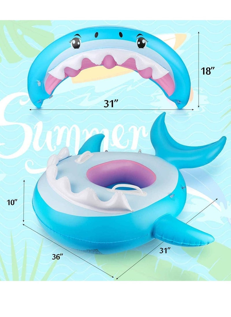 واي آند دي Airbags Floating Inflatable Swimming Float Baby Ring Pool with Canopy Floatie Swim for Kids Aged 9-36 Months  - Image 2
