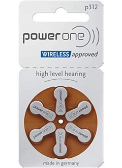 Power One Size 312 Hearing Aid Battery No Mercury, 60 Batteries  - Image 1