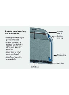 Power One Size 312 Hearing Aid Battery No Mercury, 60 Batteries  - Image 5