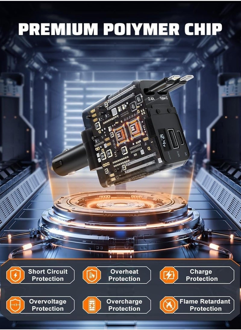 ELTRAZONE 120W Car Charger with 4 Ports, 4-in-1 Super Fast Car Phone Charger, 2 USB Ports Car Charger Adapter, Compatible with Multiple Brands (Black) – Fast Charging for Phones, Tablets, and More - Image 4