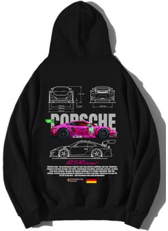 BRZ Collection Unisex Oversize Porsche Rs Raw Pink Hoodie  - Image 1