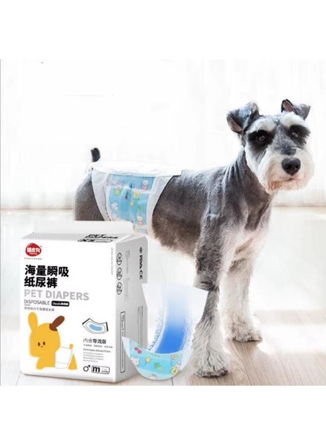 Meetion 12pcs/bag Dog Diapers Diapers for Dogs Pet Female Dog Diapers Leakproof Disposable Puppy Super Absorbent Physiological Pants (Small) - Image 4