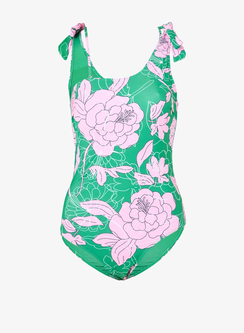 ايلا طقم ملابس سباحة وشال بطبعة زهور