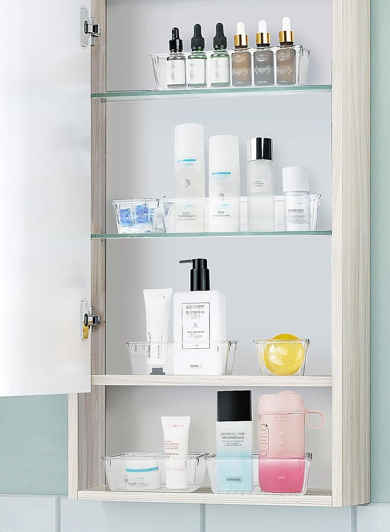 Beauenty 25 PCS Clear Plastic Drawer Organizer Set – 4 Sizes Versatile Storage Bins for Makeup, Kitchen, Bathroom, Vanity, Desk & Office – Stackable & Durable Drawer Divider Trays for Home Organization - Image 5