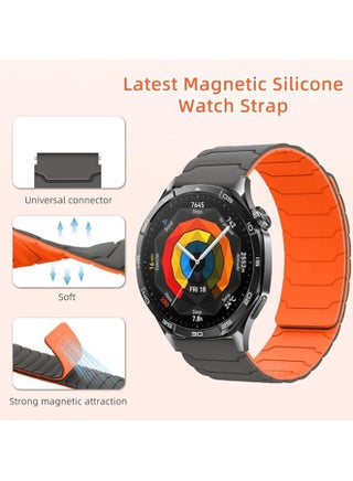 22 mm Strap Compatible with Huawei Watch GT 5 46 mm/Watch GT 5 Pro 46 mm/Watch GT 4/GT 4 Pro/4 46 mm, Reversible Silicone Magnetic Straps for Huawei Watch 4 Pro 48 mm - view 2