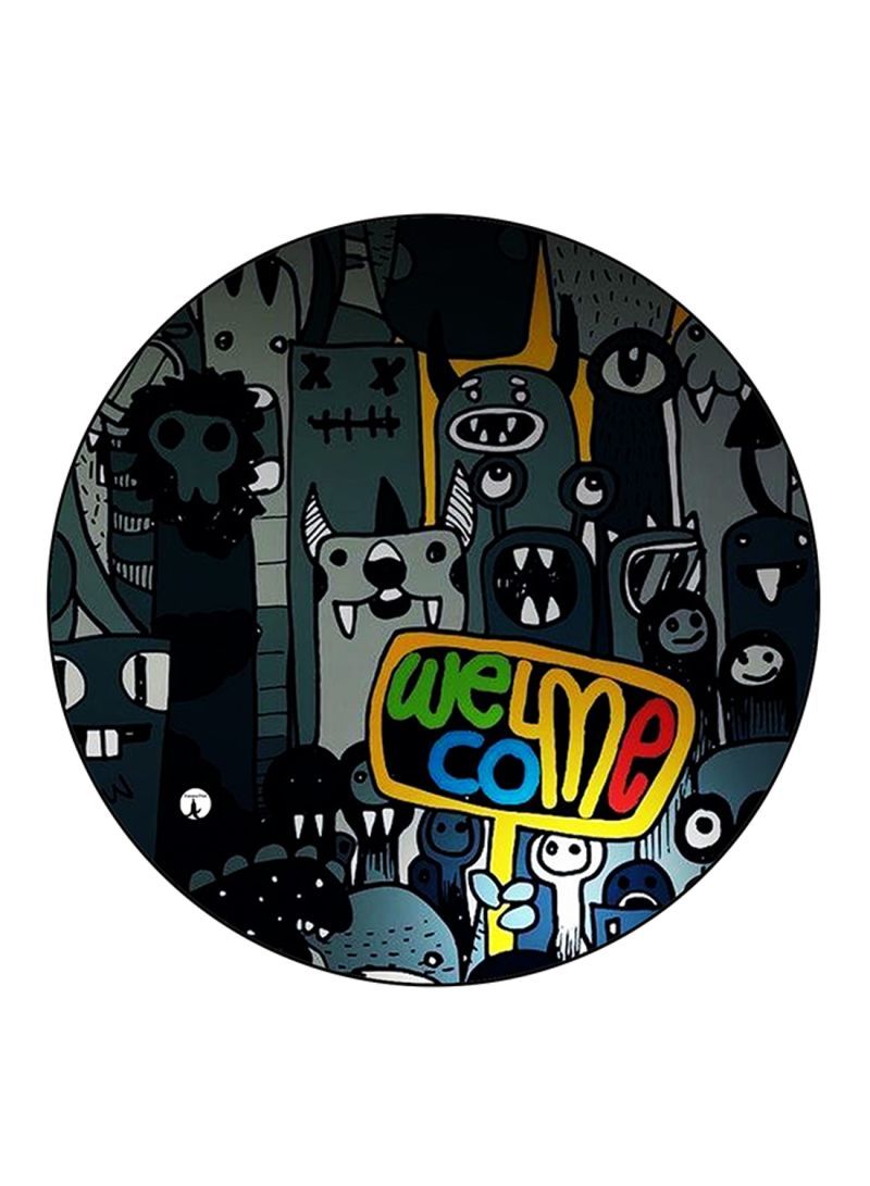 RKN Monsters Printed Mouse Pad  Round  Multicolour