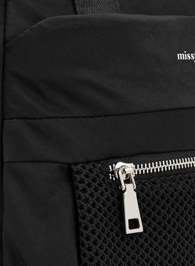 ميسي Textured School Backpack With Adjustable Shoulder Straps - 34x10x46 CM