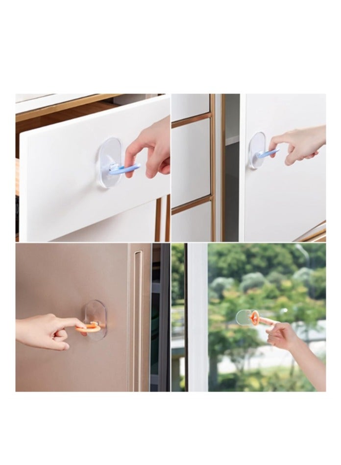 Toilet Lid Lifter Set, 2 Pcs Toilet Cover Handle & Seat Cover Lifter, Avoid Direct Contact with The Toilet - Portable Toilet Seat Handle for Home, Office, Hotel Orange - Image 4