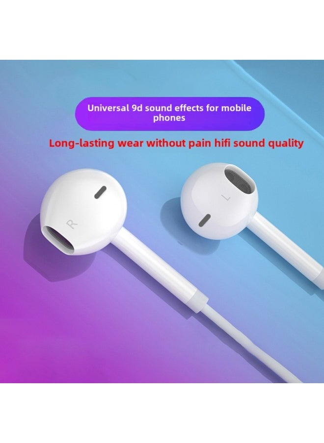 Generic - Earphone Wired In-Ear 3.5mm Round Hole Genuine Goods For Huawei Oppo Xiaomi Vivo Apple Type-c-Color:Hifi Sound Quality [type-c. White 1 Pack] Wire Control With Microphone - Image 1