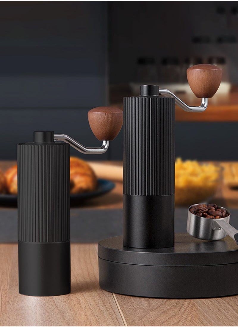 Manual Coffee Grinder With 12-Gear Adjustable Setting,CNC Stainless Steel Tapered Burr And Dual Bearing Positioning For All Coarseness From Espresso To French Press