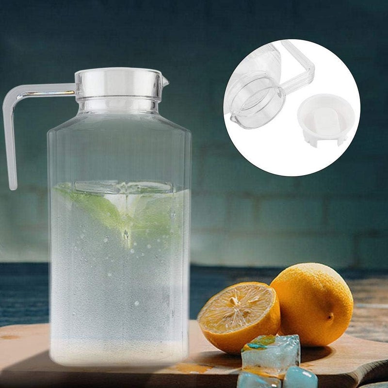 Acrylic Transparent Bottle Striped Water Ice Cold Jug with Lid great for Homemade Cold Tea or for Glass Milk Bottles Reusable Drinking Bottles(1800ml) - Image 3