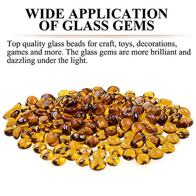KINGOU Flat Glass Gems/Beads/Stones for Vase Filler, Table Scatter, Games 1 Lbs (14-16mm, Approx. 5/8") - Image 3