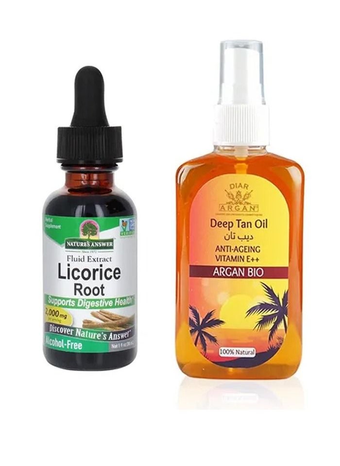 NATURE'S ANSWER A Set Of Tanning And Whitening For The Face And Body Of Licorice Nature's Answer And Tanning Oil From Diar Argan  - Image 1