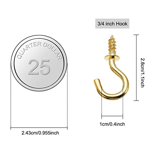 Mayitr خطافات سقف LANSEYQO لتعليق الأكواب مطلية بالنحاس 50 قطعة (3/4 بوصة) - Image 3
