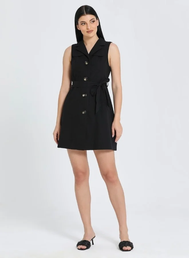 زابايوني Classic Black Sleeveless Dress