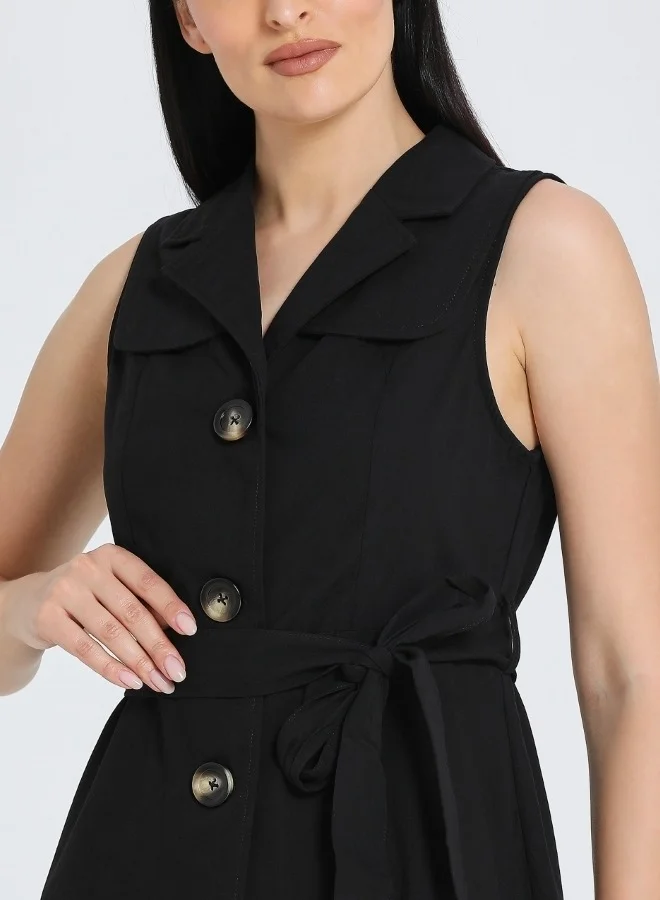 زابايوني Classic Black Sleeveless Dress