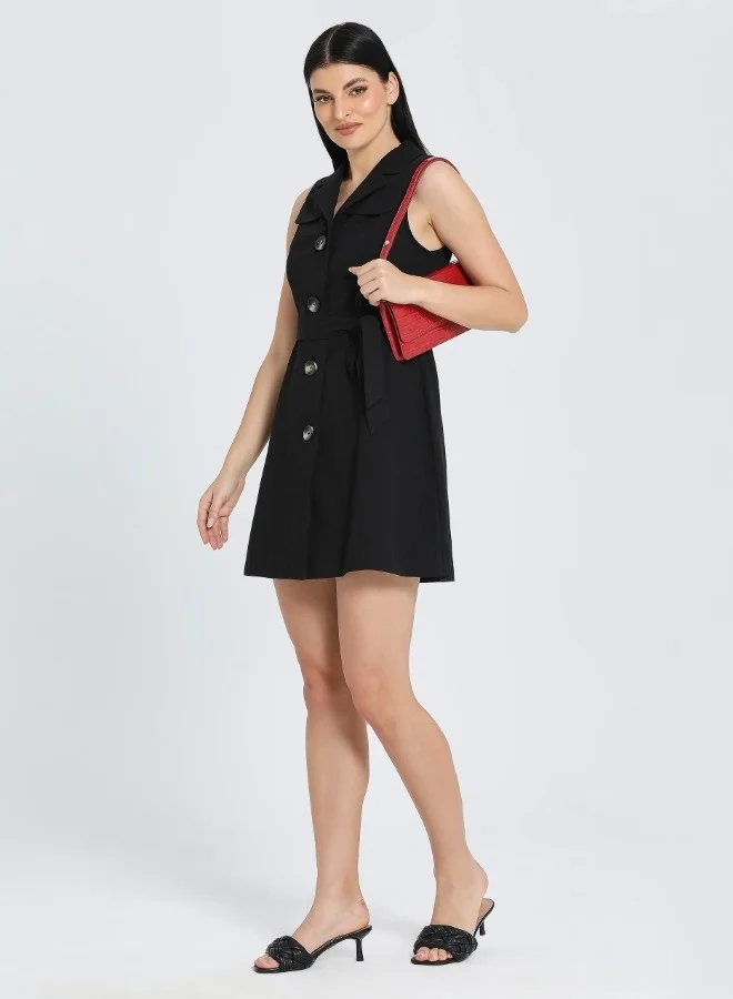 زابايوني Classic Black Sleeveless Dress