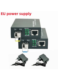 Generic Thousand-second Sfp Fiber Optic Converter Lc Single Mode Single Fiber Transceiver 10/100/1000m Photoelectric Conversion 20km European standard power supply 
