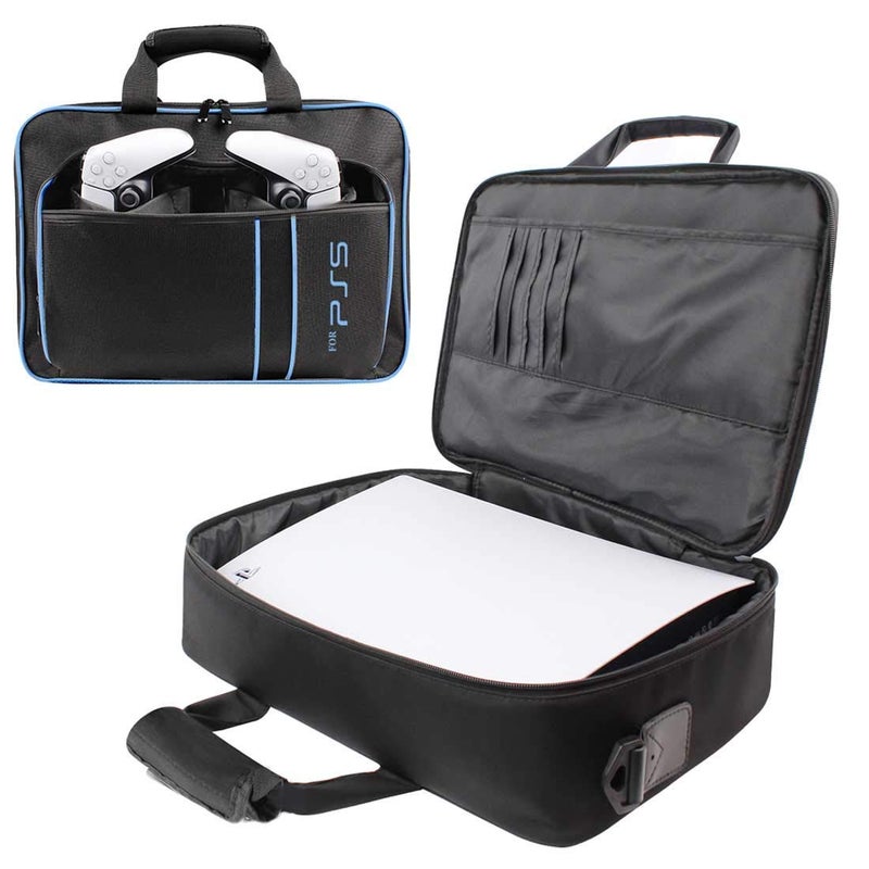 PREMIFY Storage Bag for PS5, Heavy Duty Durable Nylon Carrying Bag for PS5, Large Capacity Playstation 5 Bags One Shoulder Handbag, Game Console Hard Shell Travel Bag for Play station 5 | Black - Image 2