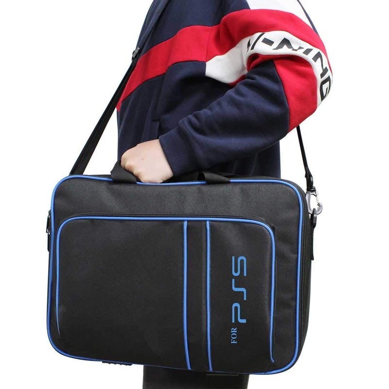PREMIFY Storage Bag for PS5, Heavy Duty Durable Nylon Carrying Bag for PS5, Large Capacity Playstation 5 Bags One Shoulder Handbag, Game Console Hard Shell Travel Bag for Play station 5 | Black - Image 5