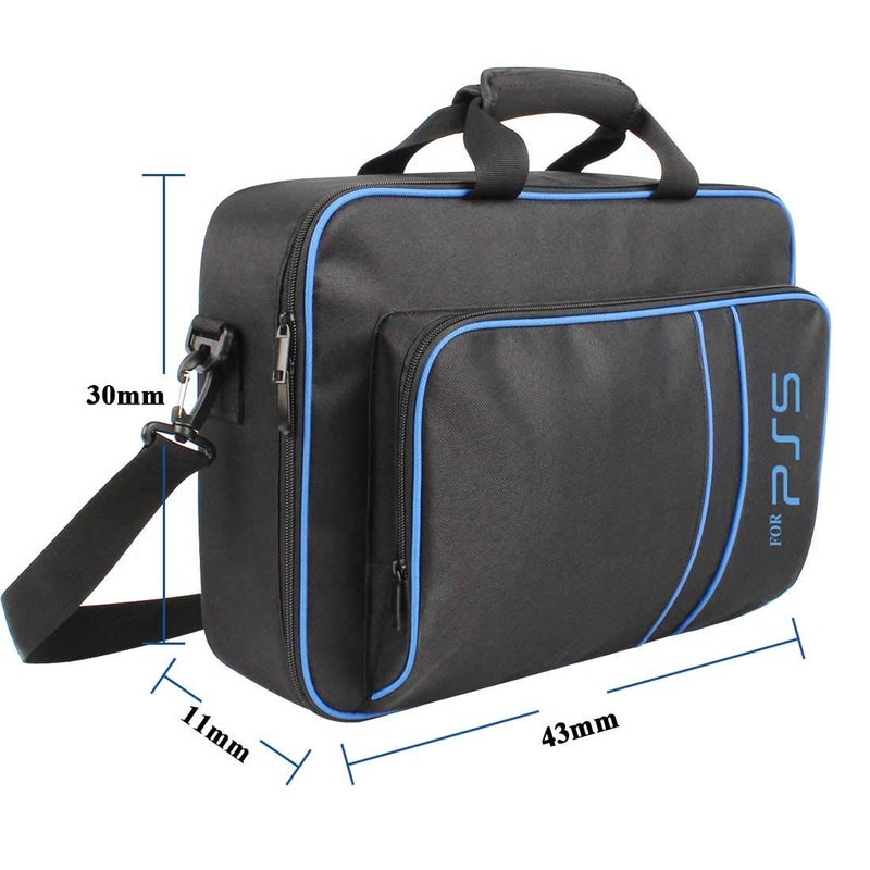 PREMIFY Storage Bag for PS5, Heavy Duty Durable Nylon Carrying Bag for PS5, Large Capacity Playstation 5 Bags One Shoulder Handbag, Game Console Hard Shell Travel Bag for Play station 5 | Black - Image 4