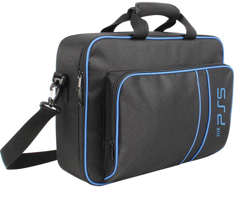 PREMIFY Storage Bag for PS5, Heavy Duty Durable Nylon Carrying Bag for PS5, Large Capacity Playstation 5 Bags One Shoulder Handbag, Game Console Hard Shell Travel Bag for Play station 5 | Black - Image 1