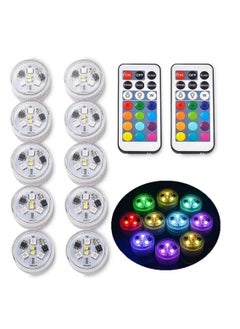 Underwater Led Lights with Remote, Waterproof Multi Color Submersible Led Lights Battery Operated Pool Lights for Party-10 Pack