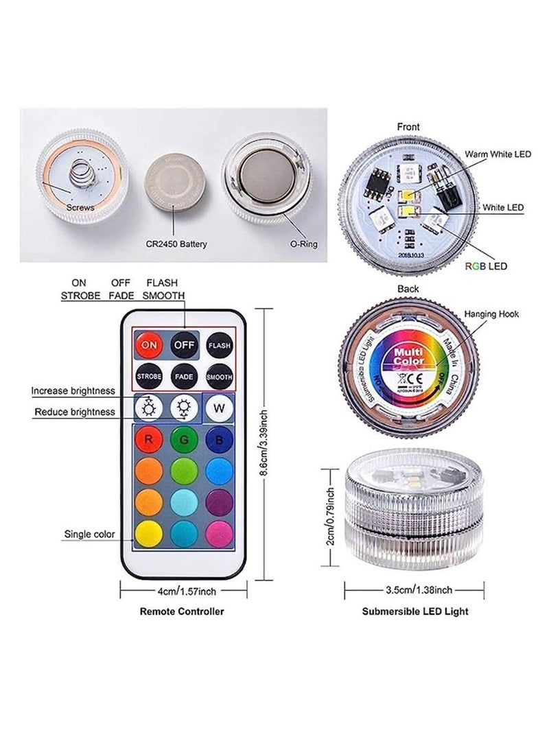 Generic - Underwater Led Lights with Remote, Waterproof Multi Color Submersible Led Lights Battery Operated Pool Lights for Party-10 Pack - Image 1