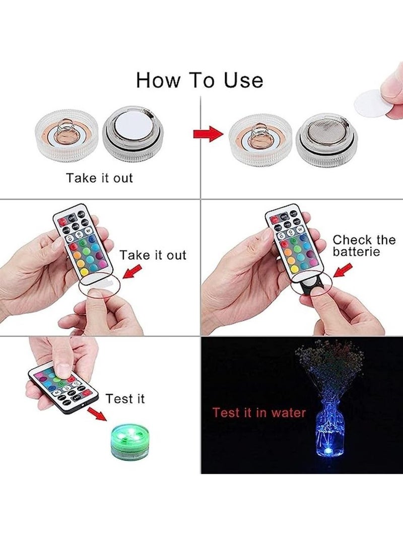 Generic - Underwater Led Lights with Remote, Waterproof Multi Color Submersible Led Lights Battery Operated Pool Lights for Party-10 Pack - Image 1