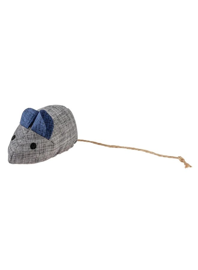 Duvo + Duvo+ Eco Navy Catnip Mouse Cat Toy Blue/Grey – 8.5cm - Image 1