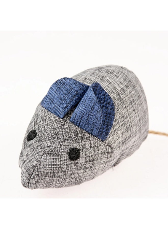 Duvo + Duvo+ Eco Navy Catnip Mouse Cat Toy Blue/Grey – 8.5cm - Image 3