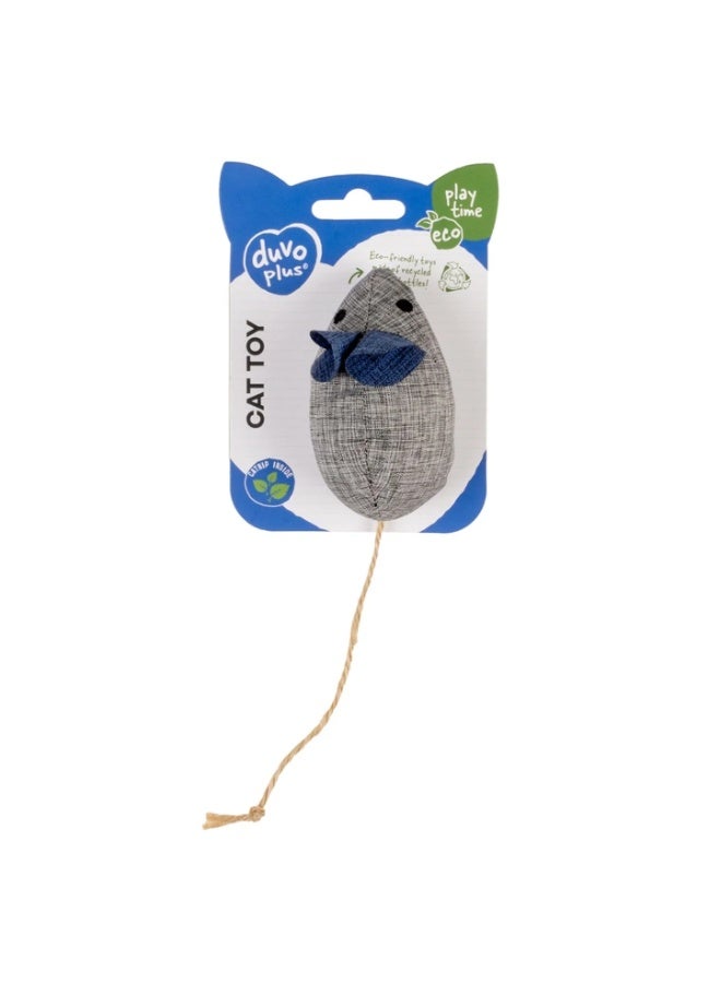 Duvo + Duvo+ Eco Navy Catnip Mouse Cat Toy Blue/Grey – 8.5cm - Image 2