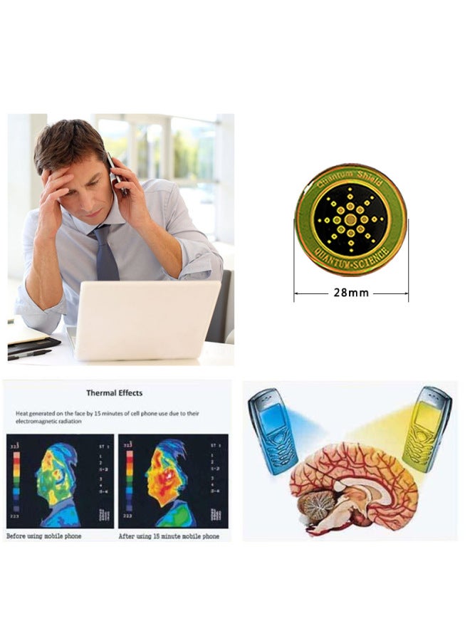 E-commerce Sunflower Anti-radiation Mobile Phone Sticker/round Patch/mobile Phone Shield EMR Shield-Color:Silver Boxed - Image 2