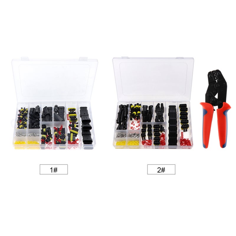 408 PCS Wateresistance Car Electric Cable Connector Terminal Plug Kit Set 1 2 3 4 Pin Truck Plug Car Spark Connector Assorted Box Portable - Image 3