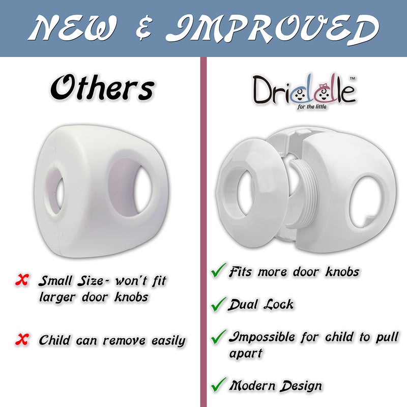Driddle Door Knob Safety Cover for Kids - 5 Pack - Baby Proof Door Knob Covers - Door Locks for Kids Safety Child Proof - White - Image 2