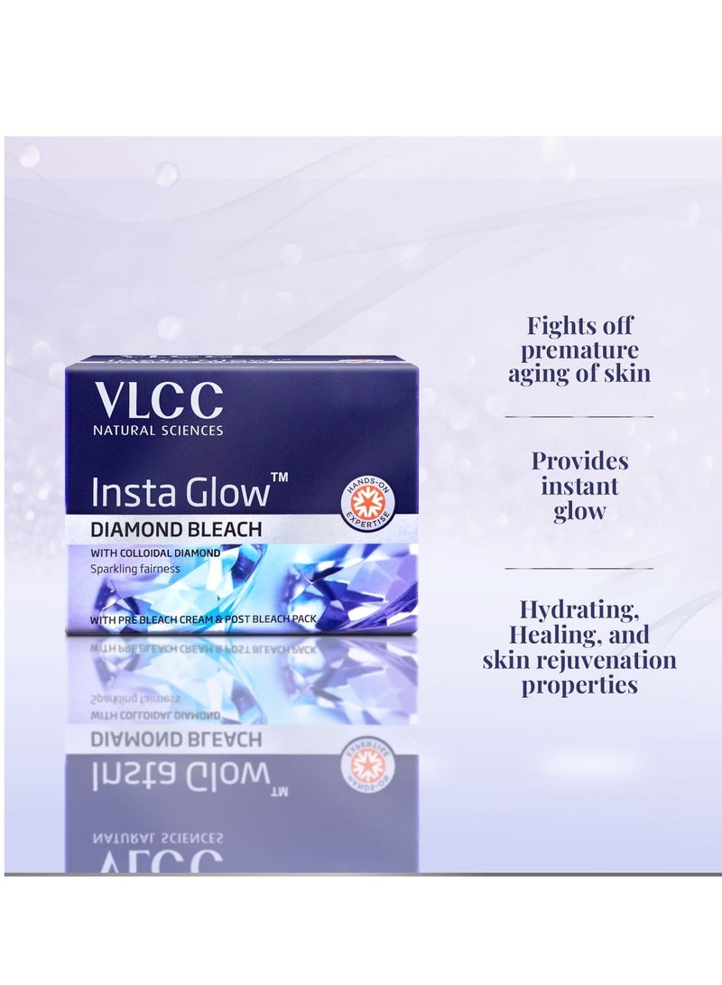 VLCC Insta Glow Diamond Bleach - 402g | With Diamond Powder For Sparkling Fairness | Skin Brightening Bleach | Minimizes Dark Spots, Reduces Facial Hair Visibility. - Image 4