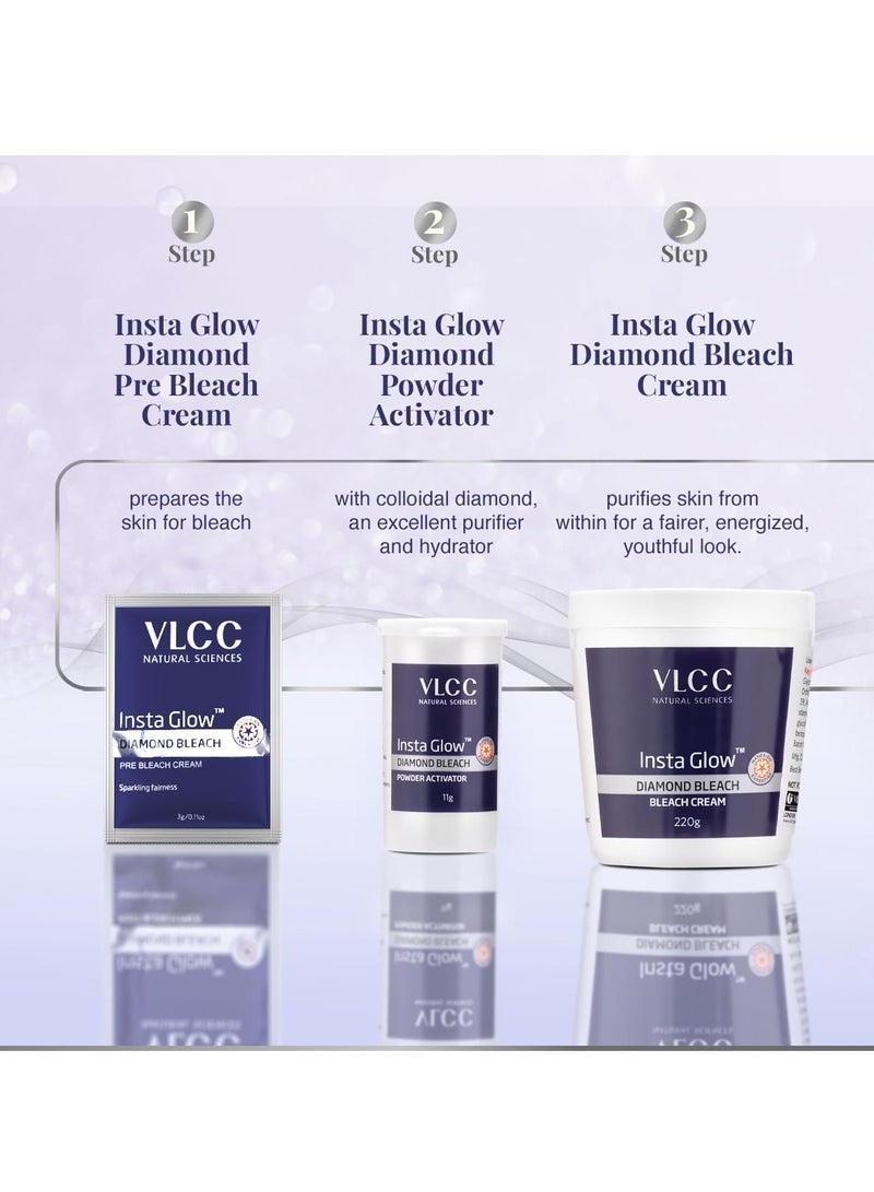 VLCC Insta Glow Diamond Bleach - 402g | With Diamond Powder For Sparkling Fairness | Skin Brightening Bleach | Minimizes Dark Spots, Reduces Facial Hair Visibility. - Image 5