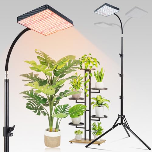 FECiDA Sunlight Plant Grow Light with Tripod Stand, 25 Watt Grow Lights for Indoor Plants, Seed Starting, Daisy Chain Function, Plug and Play, 24"-64" Height Adjustable - Image 1