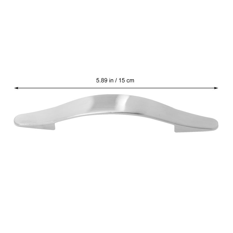 Brushed Stainless Steel Cabinet Handles 6 Inch 2pcs Bow Shape Drawer Pulls - Image 3