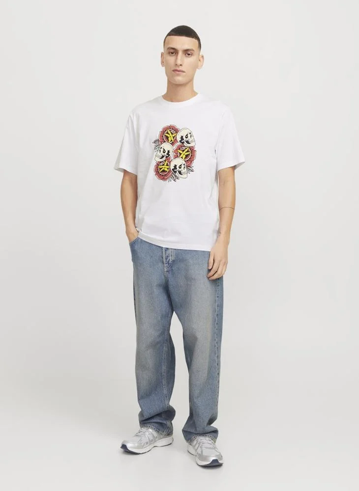 JACK & JONES Joranatomy Skull Print Crew Neck T-Shirt
