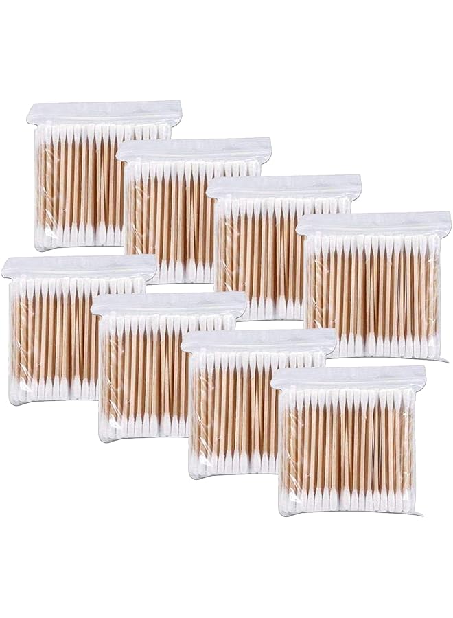 Duomama 800Pcs Multipurpose Wooden Double Headed Cotton Swabs Suitable For Makeup Cleaning Pet Care - Image 1