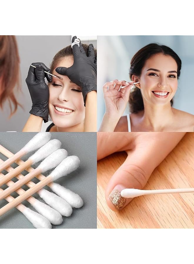 Duomama 800Pcs Multipurpose Wooden Double Headed Cotton Swabs Suitable For Makeup Cleaning Pet Care - Image 3
