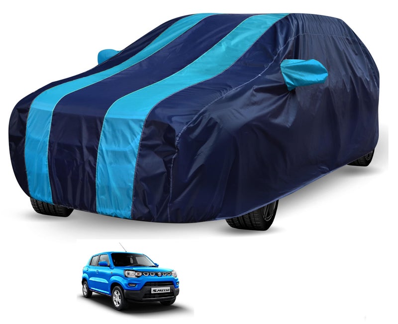 Auto Hub Car Cover Compatible with Maruti S-Presso with Mirror Pocket, Water Resistant, Triple Stitched, S-Presso Car Cover, Navy-Blue - Image 1