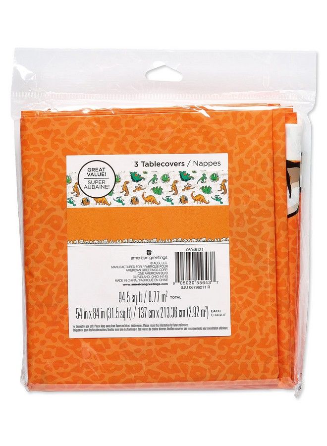 American Greetings Dinosaur Birthday Party Supplies Plastic Table Covers (3 Count) - Image 5