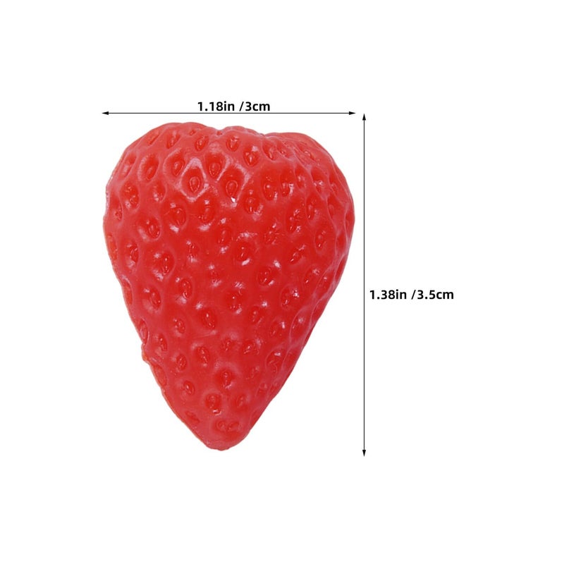20 Pieces Artificial Strawberry Slices Half Cut Red Plastic Fruit Decorations For Party Photography Props Table Centerpieces - Image 3
